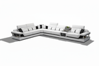 Bewley Modern Leather Sectional - main seating with short shadow
