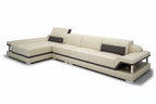 Taliya Small Modern Leather Sectional - Fixed Design 2
