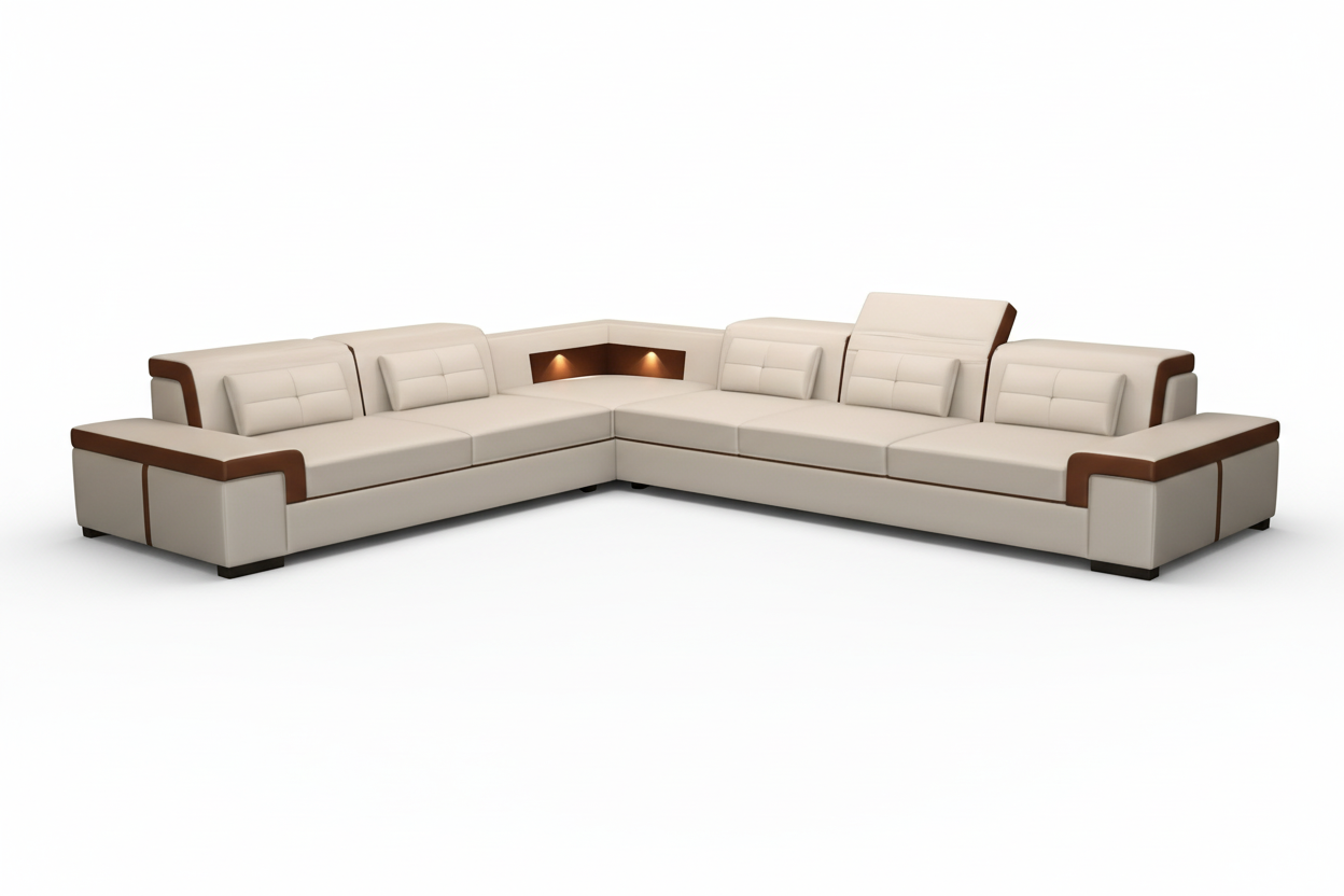 Yaphet Modern Leather Sectional