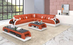 Piliu Leather Corner Sectional with Side Storage