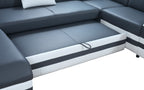 Comet Modern Leather Sectional with LED Light